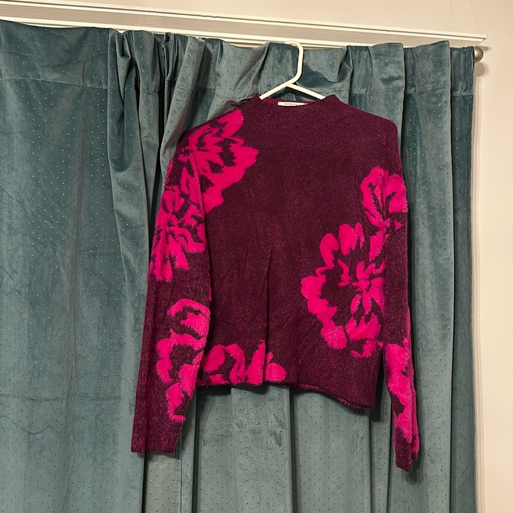 By Anthropologie Mock Neck Fuzzy Sweater